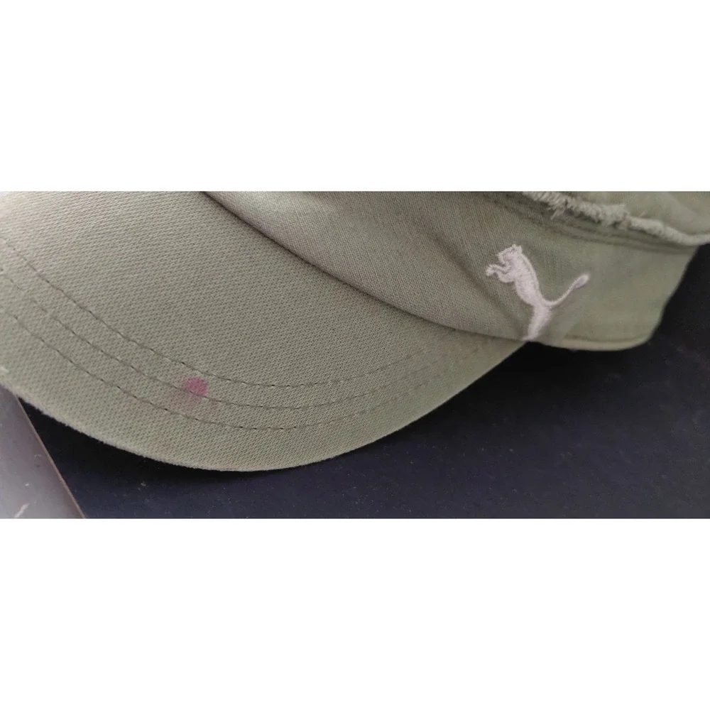 Unknow Autograph handwritten signature olive green distressed cadet Style Cap